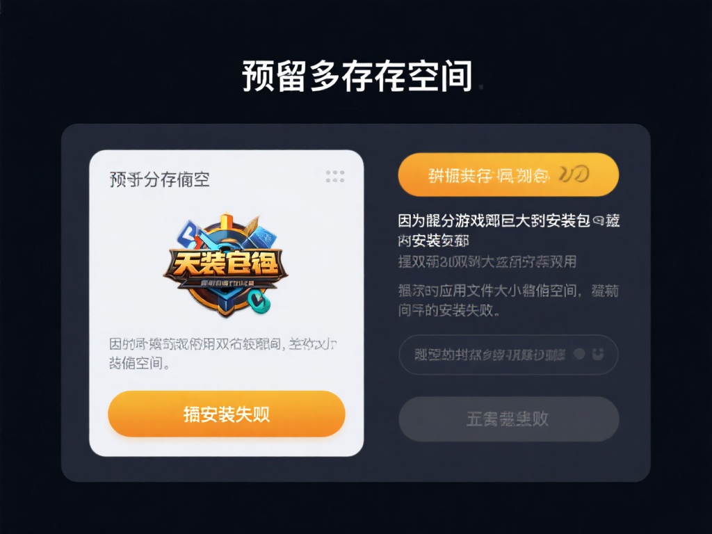 预留足够存储空间：由于部分游戏具有较大的安装包，建